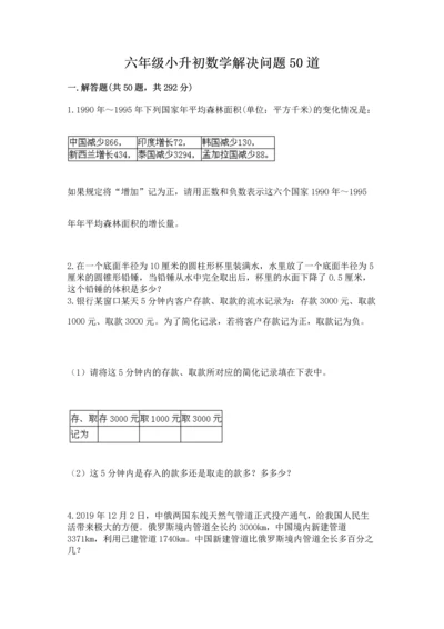六年级小升初数学解决问题50道含完整答案【夺冠】.docx