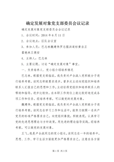 确定发展对象党支部委员会议记录 (3).docx