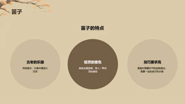 黄色插画复古国风中国民族音乐PPT模板