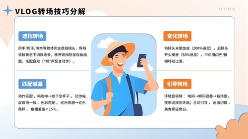 蓝黄色插画风8月暑假旅游全攻略PPT模板