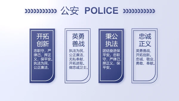 蓝色民警警察公安工作计划动态PPT