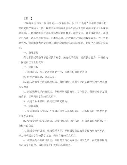 精编之年国培个人研修计划模板.docx