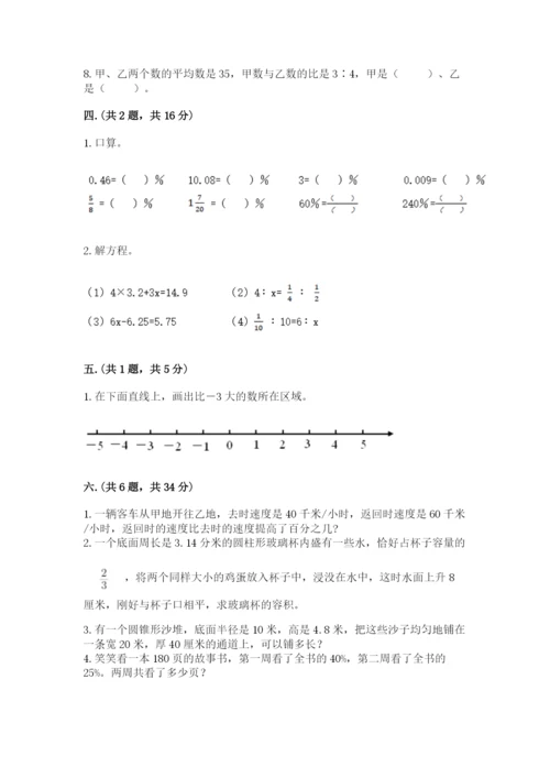 小学毕业班数学检测卷附答案（研优卷）.docx