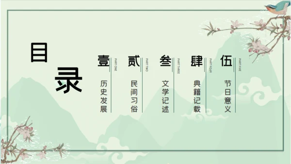 立春青山祥云通用PPT模板