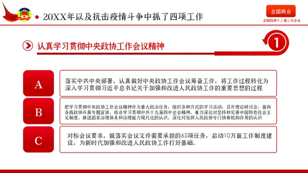 全国两会政协会议工作报告学习解读党政党课PPT