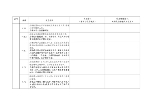 医疗器械生产质量管理综合规范无菌医疗器械自查表.docx