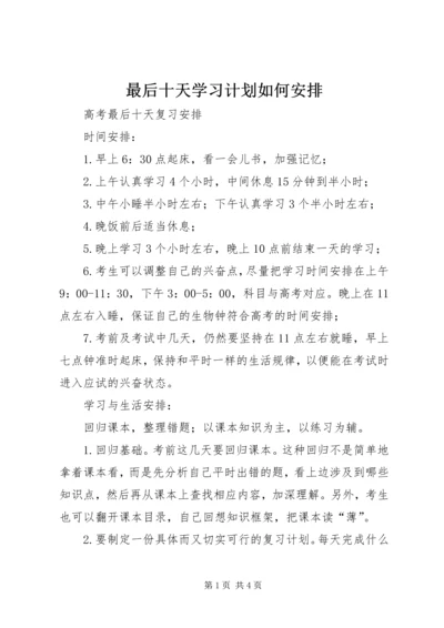 最后十天学习计划如何安排 (2).docx