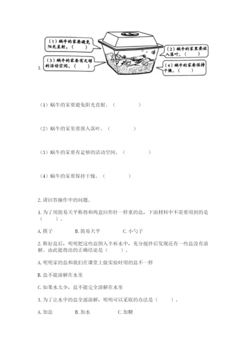 教科版一年级下册科学期末测试卷及下载答案.docx