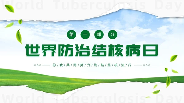 绿色简约世界防治结核病日你我共同努力终结结核流行PPT课件