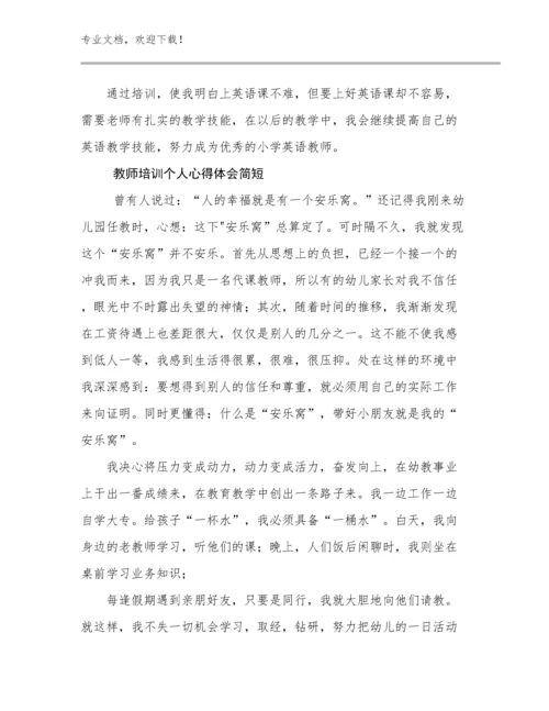 2024教师培训个人心得体会简短例文12篇合辑.docx