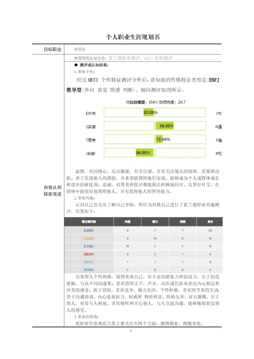11页6900字国际经济与贸易专业职业生涯规划.docx