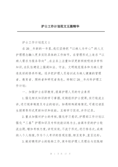 护士工作计划范文五篇精华.docx
