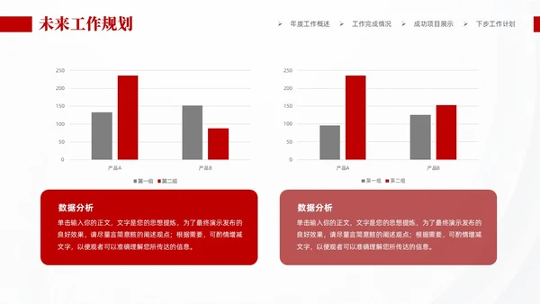 红色大气商务工作总结工作计划PPT