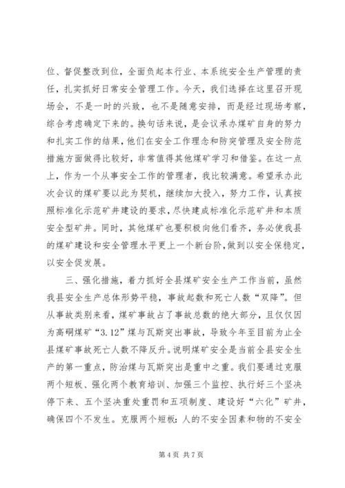 副县长在全县煤矿防突工作现场会议上的讲话.docx