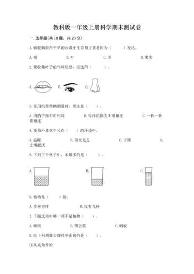 教科版一年级上册科学期末测试卷含答案【实用】.docx