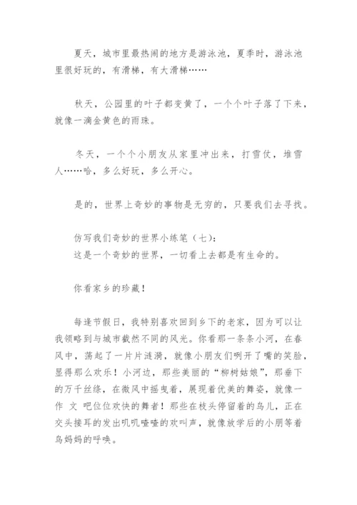 仿写我们奇妙的世界小练笔(精选8篇).docx