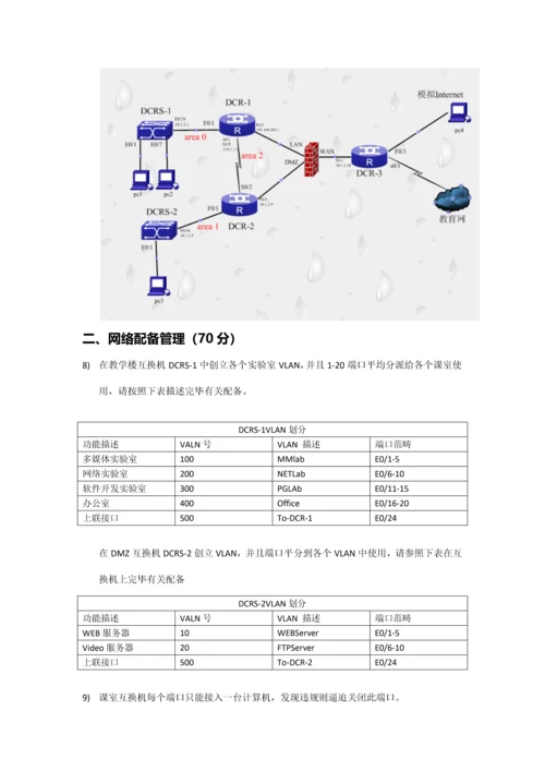 2021年全国计算机网络技能竞赛试题中职有防火墙.docx