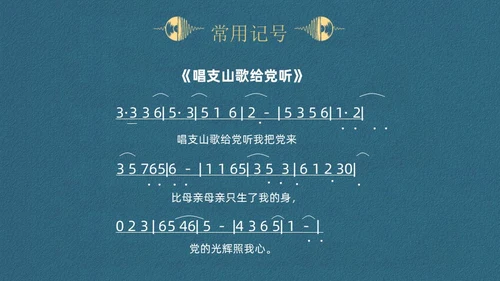 蓝色简约认识简谱说课课件PPT模板