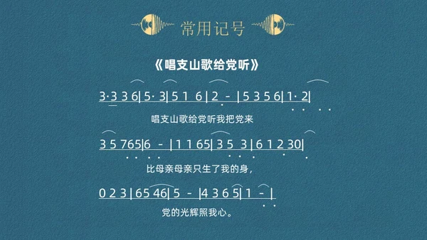 蓝色简约认识简谱说课课件PPT模板