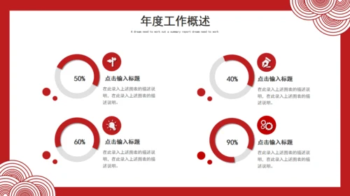 大气中国红年终总结通用PPT模板