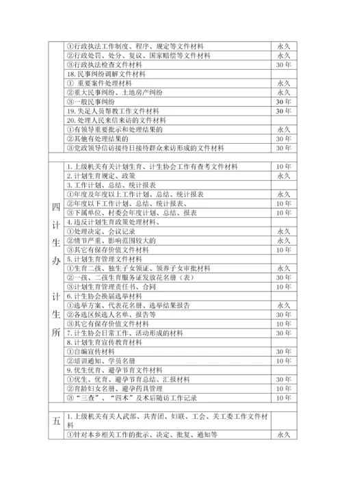 乡镇文件材料归范围和文书档案保管期限表(1).docx