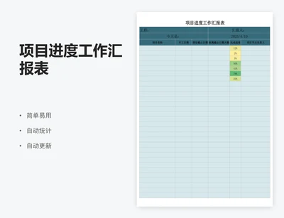 项目进度工作汇报表