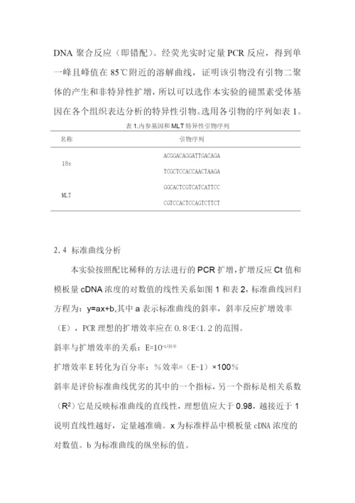 论文牦牛褪黑素受体在松果体下丘脑垂体性腺的表达量邓木金.docx