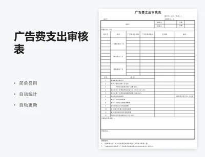 广告费支出审核表