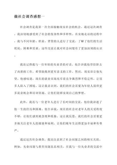 做社会调查感想