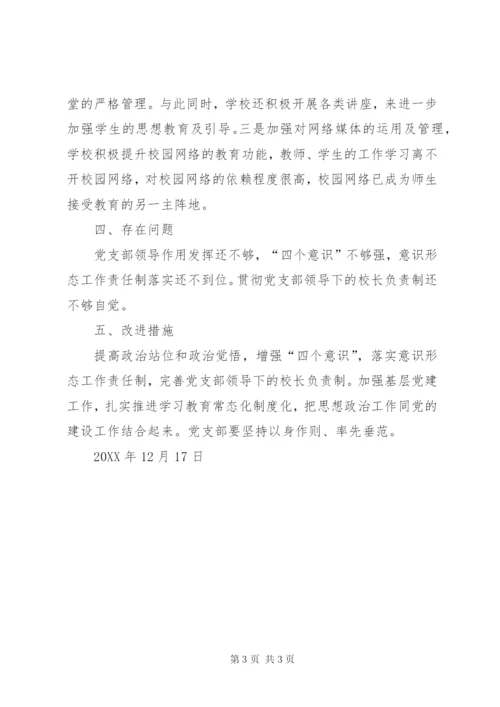 学校党支部意识形态工作总结.docx