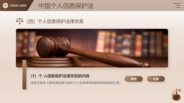 棕色简约商务风企业法律宣传培训个人信息保护法课件PPT模板