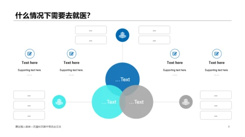 蓝色简约医疗健康工作总结PPT案例