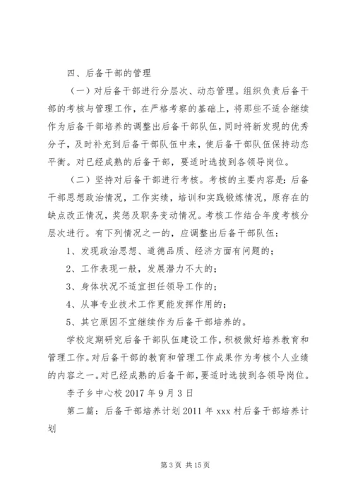 李子乡中心校培养后备干部工作计划.docx