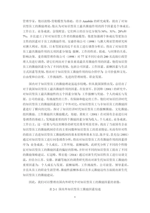 8832170_栾增玲_基于双因素理论的知识型员工激励问题分析——以B企业为例_论文最终版.docx