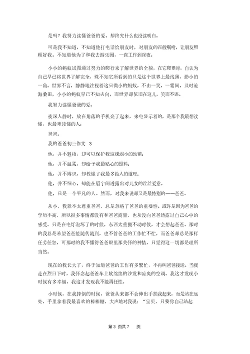 我的爸爸初三作文5篇 1