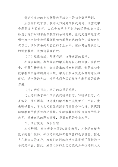 2023教师继续教育研修总结.docx
