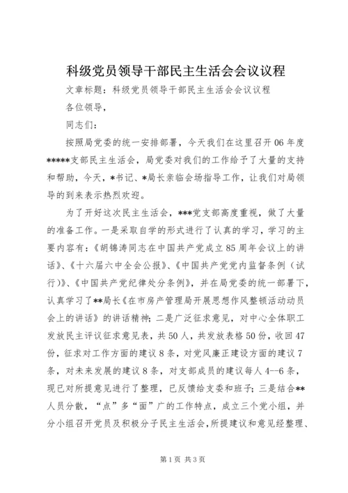 科级党员领导干部民主生活会会议议程.docx