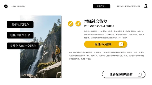 橙白旅游创意主题宣传PPT模板