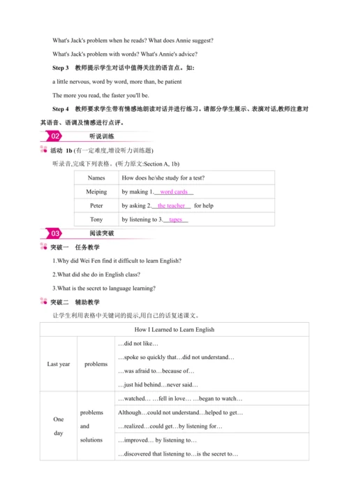 【2024秋人教九（全）英语精彩课堂（备课素材+精品教案）】Unit 1 section A