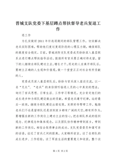 晋城支队党委下基层蹲点帮扶督导老兵复退工作.docx