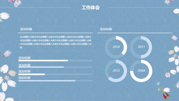 素雅樱花飞舞背景工作汇报通用PPT模版