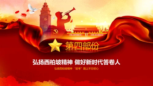 学习西柏坡赶考精神70周年党课PPT模板