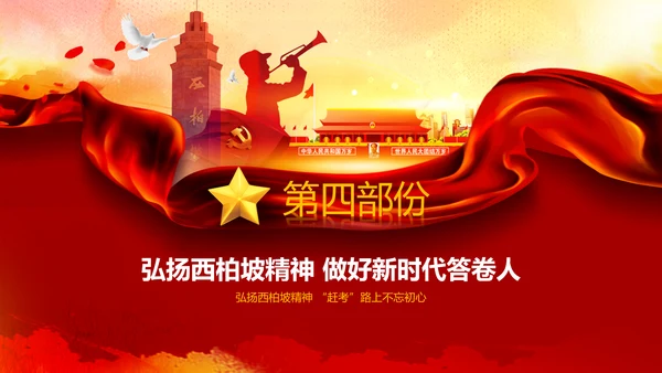 学习西柏坡赶考精神70周年党课PPT模板
