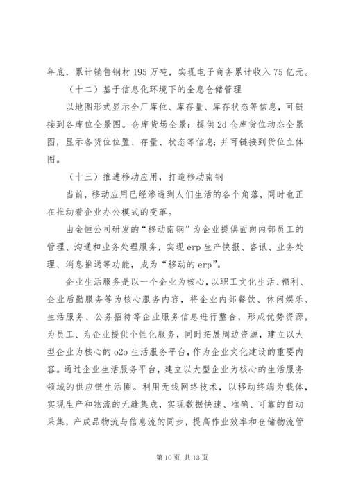 南钢集团两化融合发言稿.docx