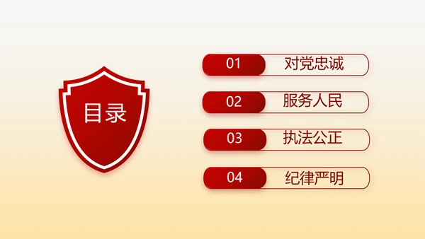 红色大气警察自查报告PPT动态模板