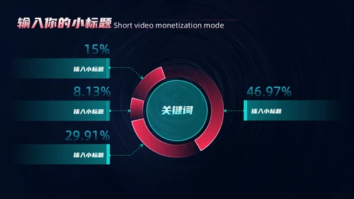 抖音风科技短视频直播通用PPT模板