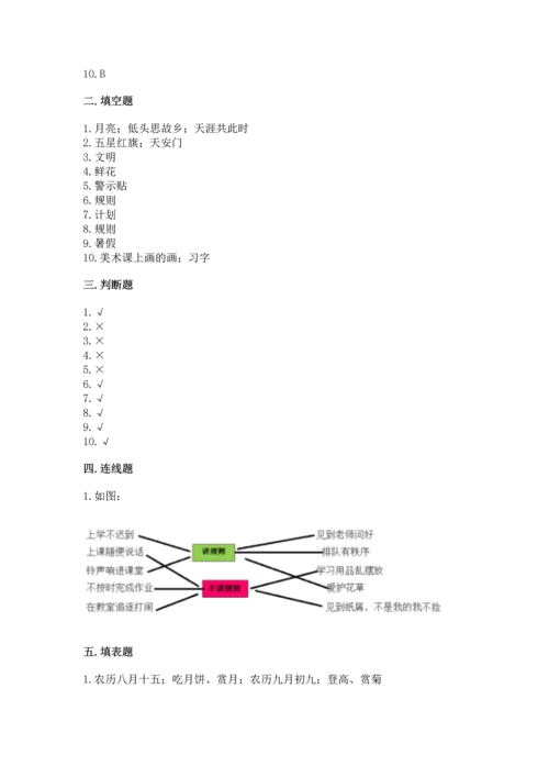 部编版二年级上册道德与法治期末测试卷【黄金题型】.docx