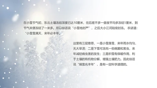 蓝色小清新小雪节气PPT模板