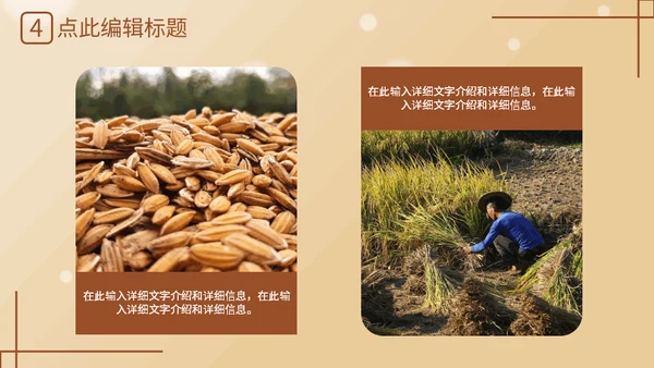 勤俭节约粮食传统美德金色麦穗通用PPT模反