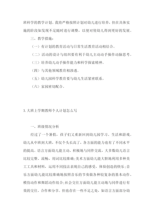 大班上学期教师个人计划怎么写.docx
